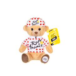 Jouet-Peluche - peluche officielle ours tour de france - maillot et casquette grimpeur à pois - 15 cm