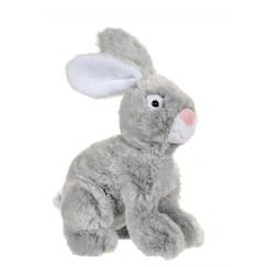 Jouet-Peluche - peluche lapin flammé douceur gris - 25 cm