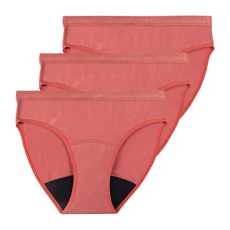 Lot de 3 culottes menstruelles  fille Rouge minéral 1 - vertbaudet enfant 