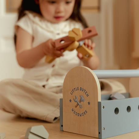 Boîte à outils en bois fsc Bleu, vert, jaune 5 - vertbaudet enfant 