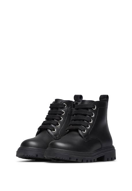 Chaussures premiers pas en cuir makki zip Noir- 5 - vertbaudet enfant 
