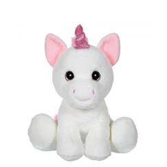 Jouet-Peluche - peluche "puppy eyes pets" licorne blanche et rose - 40 cm