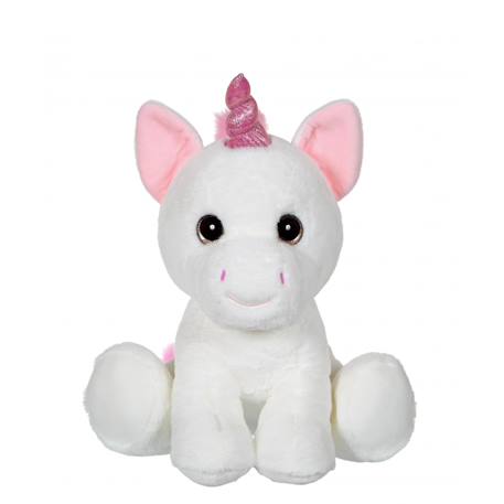 Peluche - peluche 'puppy eyes pets' licorne blanche et rose - 40 cm Rose 1 - vertbaudet enfant 