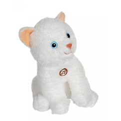 Jouet-Peluche - peluche chat mimi cats sonore blanc - 18 cm