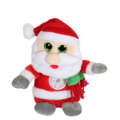 Jouet-Peluche - père noël - christmas pétillous sonore 16 cm