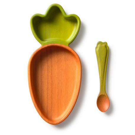 Assiette à compartiments et sa cuillère cathy la carotte Multi-coloured 1 - vertbaudet enfant 