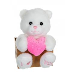 Jouet-Peluche - les p'tits lovers ourson rose - 14 cm