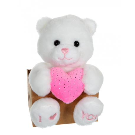 Peluche - les p'tits lovers ourson rose - 14 cm Rose 1 - vertbaudet enfant 