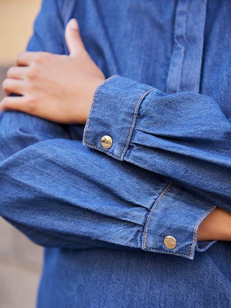 Blouse femme en jean Capsule mère-fille double stone 8 - vertbaudet enfant 