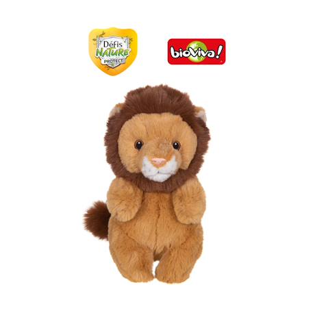 Peluche défis nature protect - lion jaune, marron - 15 cm Collaboration Bioviva Jaune 1 - vertbaudet enfant 