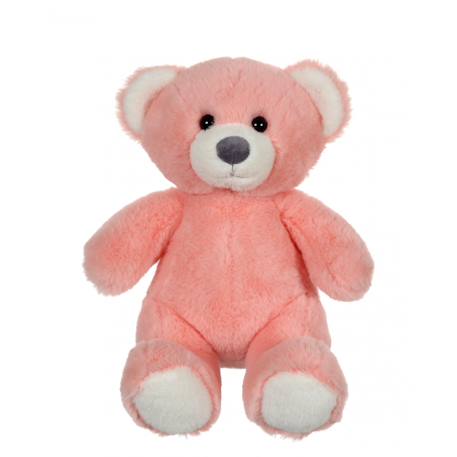 Peluche - peluche ours trendy rose poudré, l'ours à câliner, 24 cm Corail 1 - vertbaudet enfant 