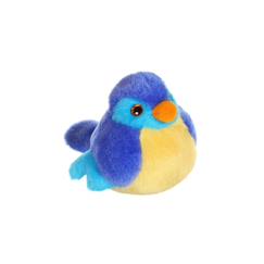 Jouet-Peluche - peluche oiseau sonore birdies 14 cm - bleu marine