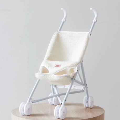 Poussette pour poupée sherpa Blanc, écru 1 - vertbaudet enfant 