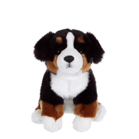 Peluche - chien réaliste assis, bouvier bernois  25 cm Marron 1 - vertbaudet enfant 
