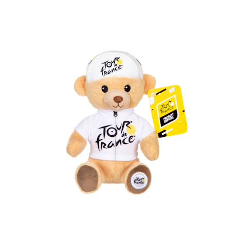 Peluche - peluche officielle ours tour de france - maillot et casquette meilleur jeune vainqueur blanc - 15 cm Blanc 1 - vertbaudet enfant 