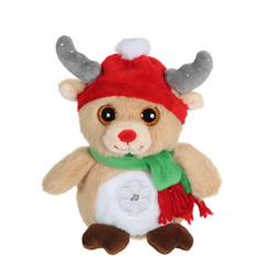 Jouet-Peluche Noel, christmas pétillous sonore 16 cm - renne