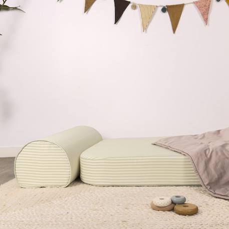 Chauffeuse enfant rayée Rayé ambre+Rayé tilleul 10 - vertbaudet enfant 