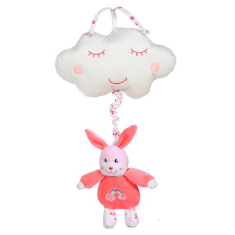 Boîte à musique rainbow lapin - 32 cm Rose 1 - vertbaudet enfant 