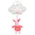 Boîte à musique rainbow lapin - 32 cm Rose 1 - vertbaudet enfant 