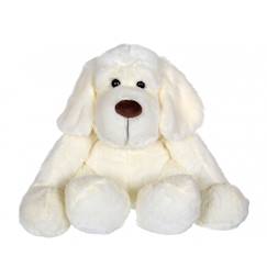 Jouet-Peluche - peluche chien flatoutou blanc - 50 cm