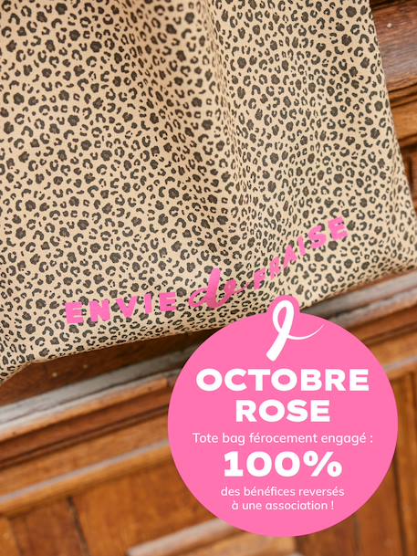 Tote bag léopard solidaire beige imprimé léopard 2 - vertbaudet enfant 