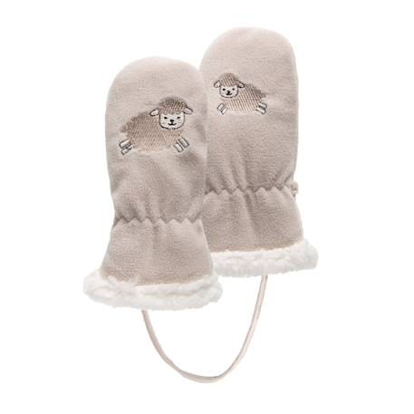 Gants 2/4 ans en polaire détail mouton - doublés imitation fourrure Crème 1 - vertbaudet enfant 