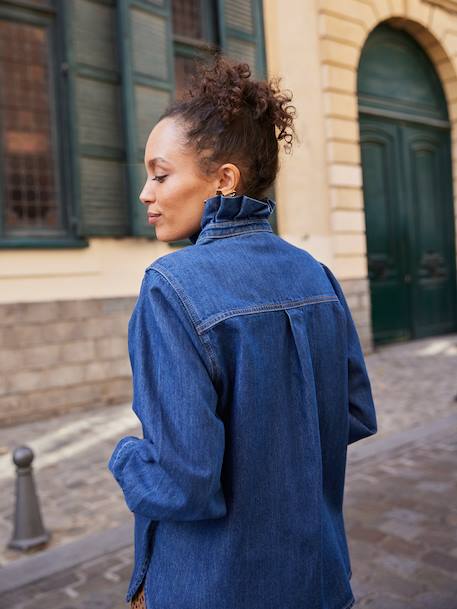 Blouse femme en jean Capsule mère-fille double stone 6 - vertbaudet enfant 
