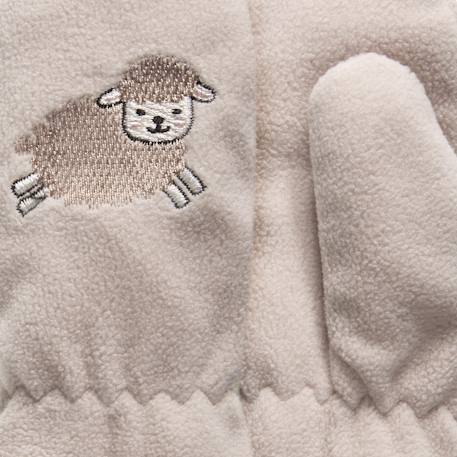 Gants 2/4 ans en polaire détail mouton - doublés imitation fourrure Crème 3 - vertbaudet enfant 
