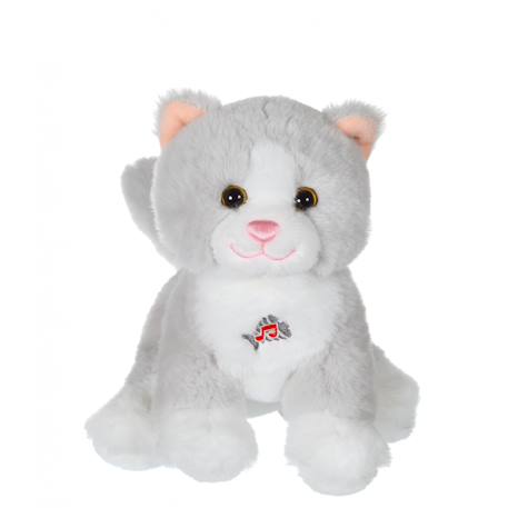 Peluche sonore chat 'Dogz & Kats' - 18 cm Gris 1 - vertbaudet enfant 