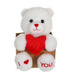Jouet-Peluche - les p'tits lovers ourson rouge - 14 cm
