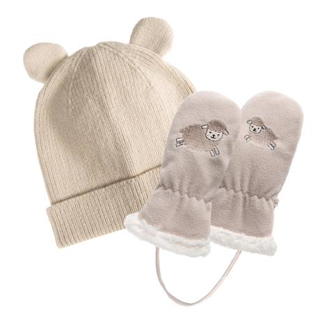 Gants 2/4 ans en polaire détail mouton - doublés imitation fourrure Crème 2 - vertbaudet enfant 