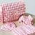 Sac à langer pour poupée avec accessoires vichy Rose, blanc 4 - vertbaudet enfant 