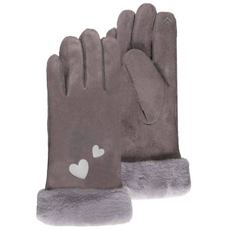 Gants tactiles, chauds, doublés imitation fourrure Gris 1 - vertbaudet enfant 