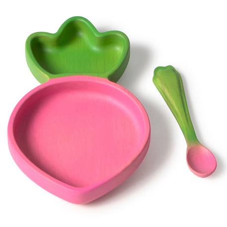 Assiette à compartiments et sa cuillère ramona le radis Multi-coloured 6 - vertbaudet enfant 