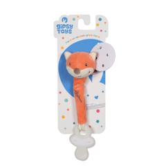 Puériculture-Peluche - attache tétine bebe bamboo renard - 13 cm s/carte