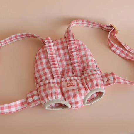 Porte bébé pour poupée vichy rose Blanc, rose 3 - vertbaudet enfant 
