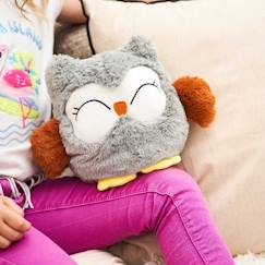 Jouet-Peluche bouillotte chouette grise