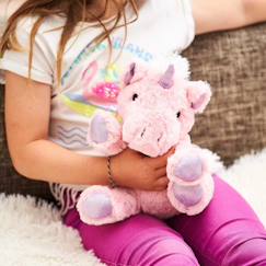 Jouet-Premier âge-Peluche bouillotte licorne rose