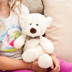 Jouet-Peluche bouillotte ours blanc