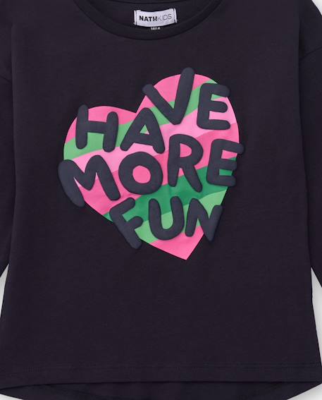 T-shirt Femme Manches Longues Motif Libellule - Maille Côtelée, Message 'One Day At A Time'