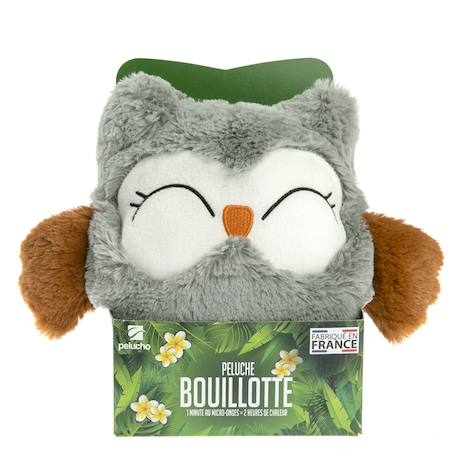 Peluche bouillotte chouette grise Gris 4 - vertbaudet enfant 