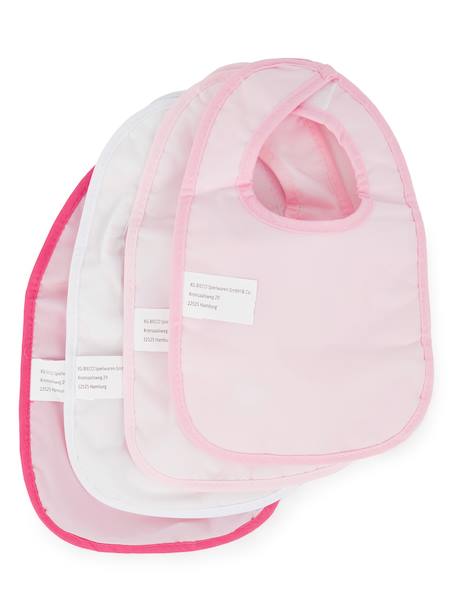 Lot de 4 bavoirs bébé en coton imperméable 4x bleu avec étoile+4x rose avec cœur 8 - vertbaudet enfant 