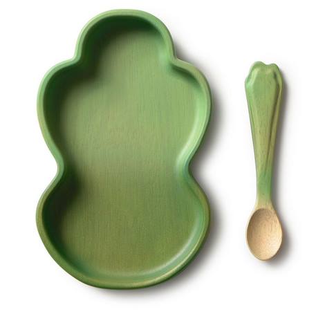 Assiette et sa cuillère kendall le choux Vert 1 - vertbaudet enfant 