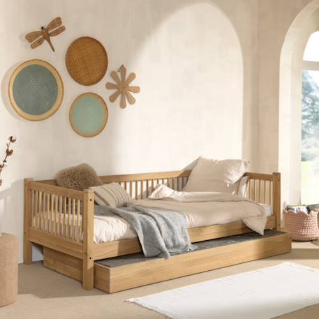Tiroir pour lit superposé et lit cabane en chêne romane Bois naturel 3 - vertbaudet enfant 