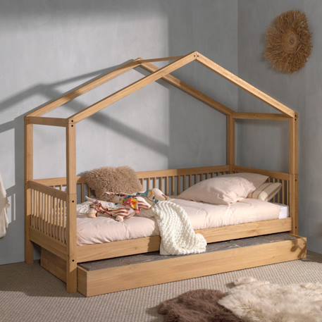 Tiroir pour lit superposé et lit cabane en chêne romane Bois naturel 2 - vertbaudet enfant 