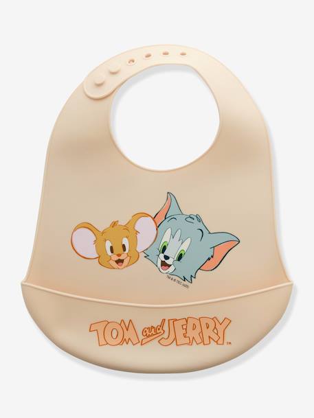Bavoir bébé en silicone Tom et Jerry Looney Tunes beige 3 - vertbaudet enfant 