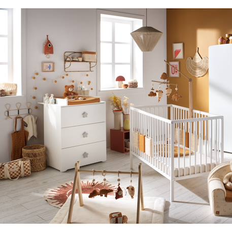 Commode à langer 3 tiroirs - basic Blanc+Blanc/gris+Blanc/rose 8 - vertbaudet enfant 
