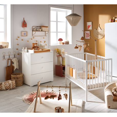 Commode à langer 3 tiroirs - basic Blanc+Blanc/gris+Blanc/rose 4 - vertbaudet enfant 