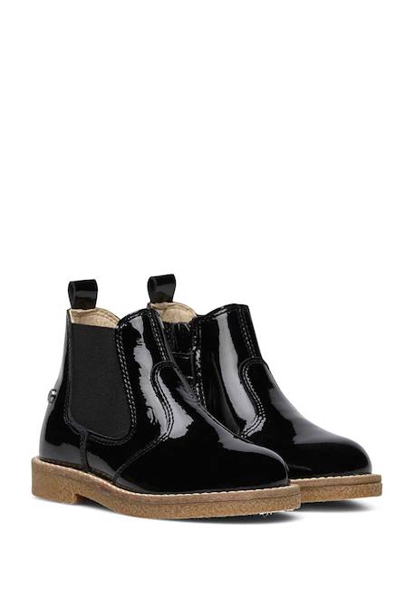 Boots en cuir verni avec fermeture éclair arthur Bordeaux-+Noir-+Noir ivoire- 12 - vertbaudet enfant 