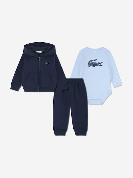 Ensemble 3 pièces body gilet à capuche et bas Bleu foncé 1 - vertbaudet enfant 